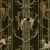 Mountain Dogs Wallpaper Mural - Peat Black - by Mind the Gap. Click for more details and a description.