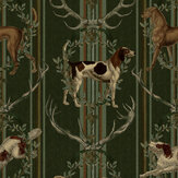Mountain Dogs Wallpaper Mural - Cypress Green - by Mind the Gap. Click for more details and a description.