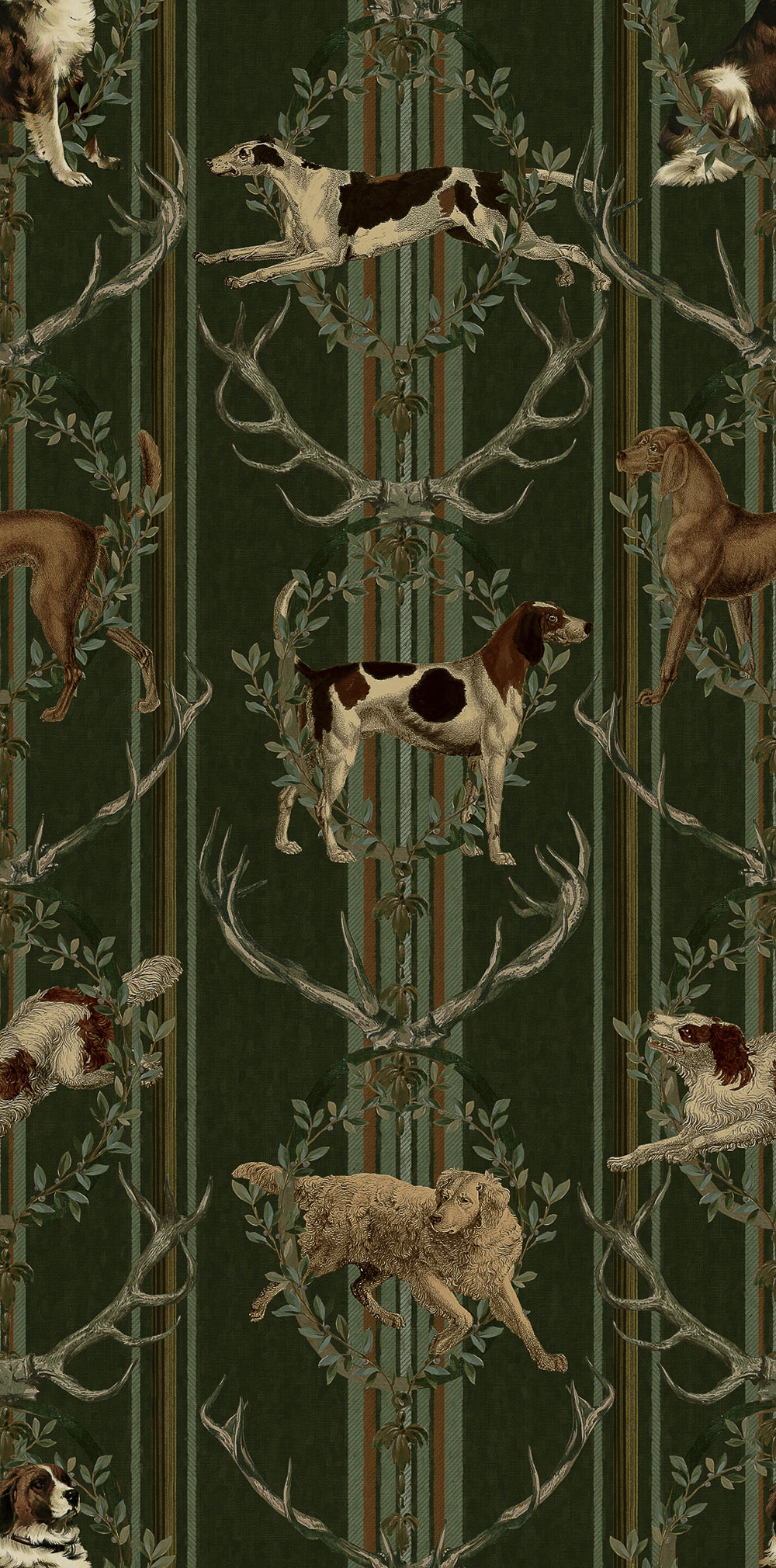 Mountain Dogs Wallpaper Mural - Cypress Green - by Mind the Gap