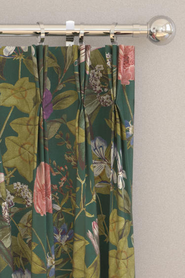 Passiflora Velvet Curtains - Emerald - by Clarke & Clarke. Click for more details and a description.