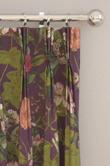 Passiflora Velvet Curtains - Mulberry  - by Clarke & Clarke. Click for more details and a description.