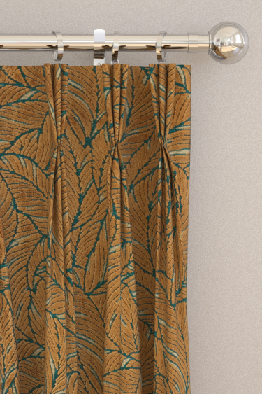 Selva Velvet Curtains - Antique/ Gold  - by Clarke & Clarke. Click for more details and a description.