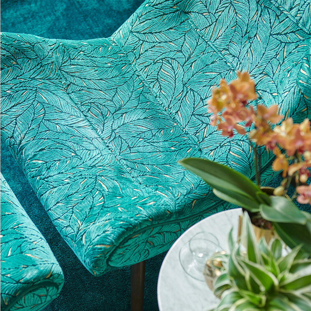 Selva Velvet Fabric - Emerald  - by Clarke & Clarke