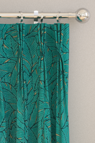 Selva Velvet Curtains - Emerald  - by Clarke & Clarke. Click for more details and a description.