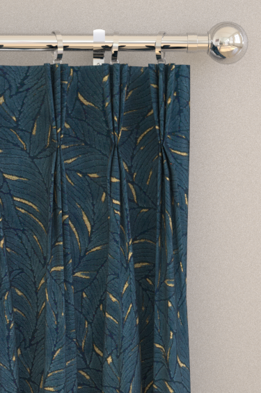Selva Velvet Curtains - Midnight/ Gold  - by Clarke & Clarke. Click for more details and a description.