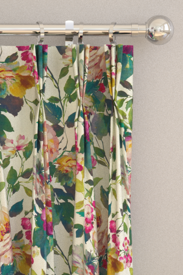 Bloom  Curtains - Fuchsia - by Clarke & Clarke. Click for more details and a description.