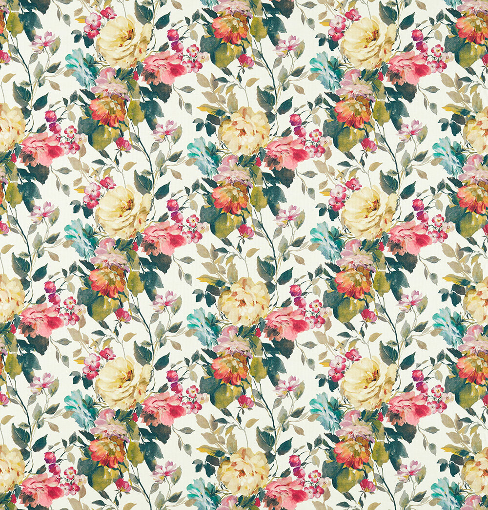 Bloom  Fabric - Multi - by Clarke & Clarke