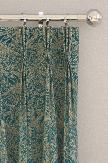 Leopardo Jacquard Curtains - Kingfisher  - by Clarke & Clarke. Click for more details and a description.