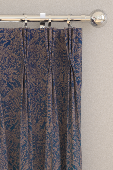 Leopardo Jacquard Curtains - Midnight/ Copper  - by Clarke & Clarke. Click for more details and a description.