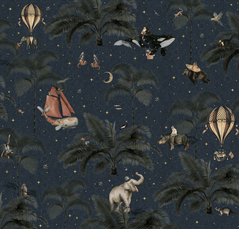 Oliver Teddy Mural - Navy - by Creative Lab