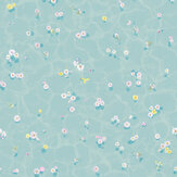Classic Floral Bath Mural - Blue - by Sian Zeng. Click for more details and a description.