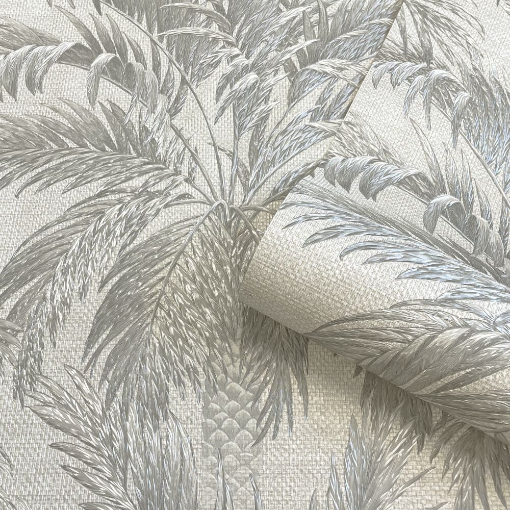 Palm Tree Wallpaper - Silver - by Albany