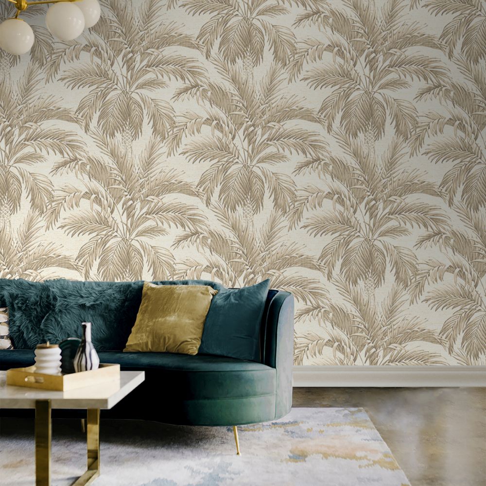 Palm Tree Wallpaper - Cream - by Albany
