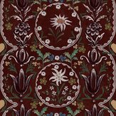Edelweiss Wallpaper Mural - Burgundy - by Mind the Gap. Click for more details and a description.