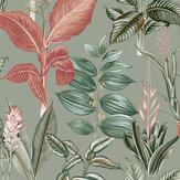 Fantasy Rainforest Leaves Wallpaper - Sage - by Next. Click for more details and a description.