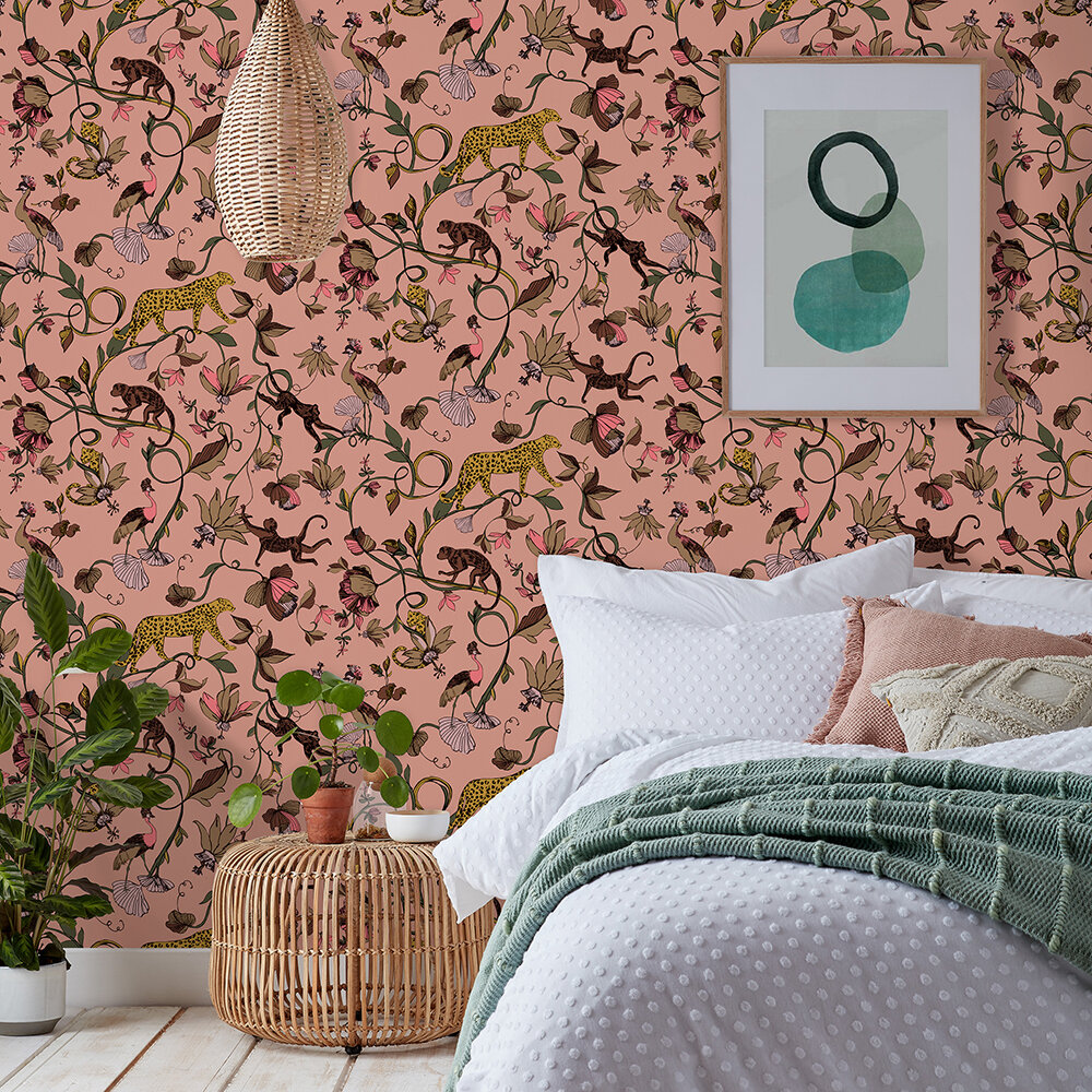 Exotic Wildlings Wallpaper - Blush - by Furn.