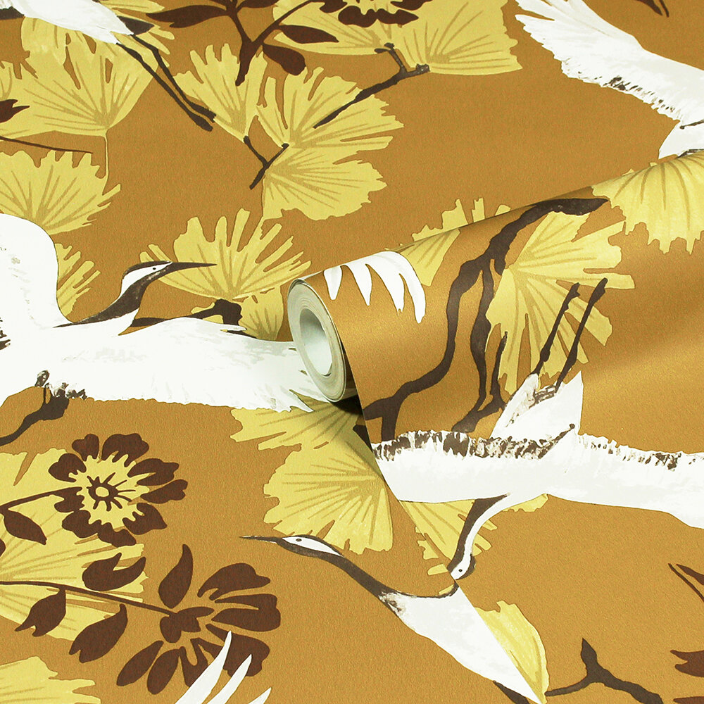 Demoiselle Wallpaper - Mustard - by Furn.