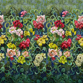 Tapestry Flower Mural - Vintage Green - by Designers Guild. Click for more details and a description.