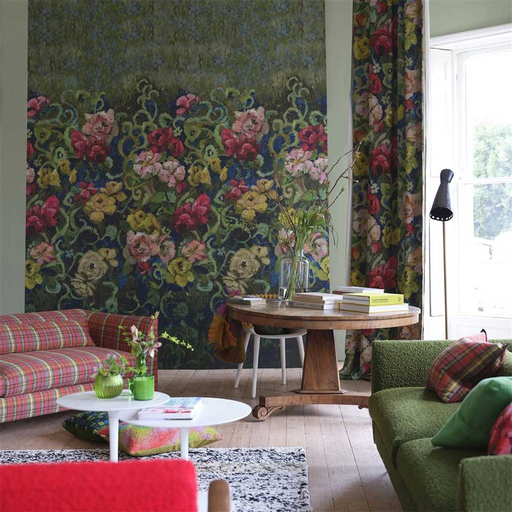 Tapestry Flower Mural - Vintage Green - by Designers Guild