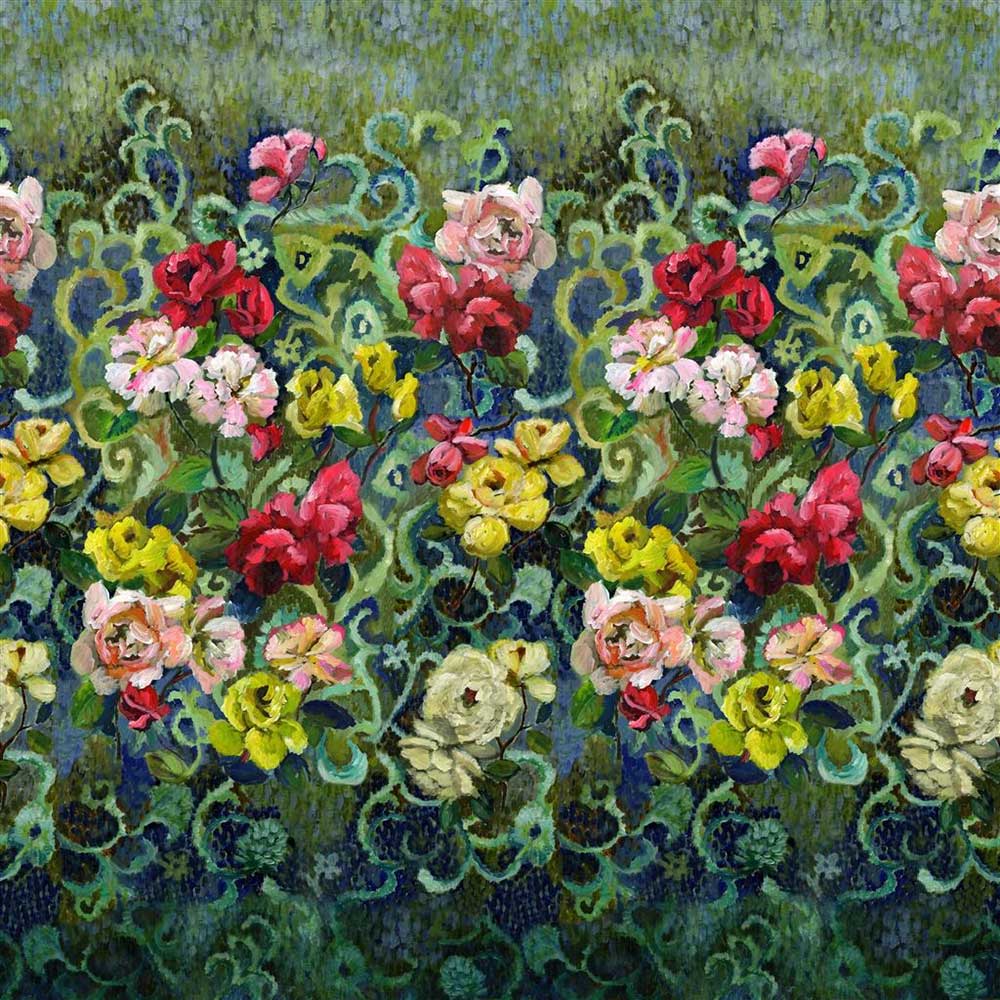 Tapestry Flower Mural - Vintage Green - by Designers Guild