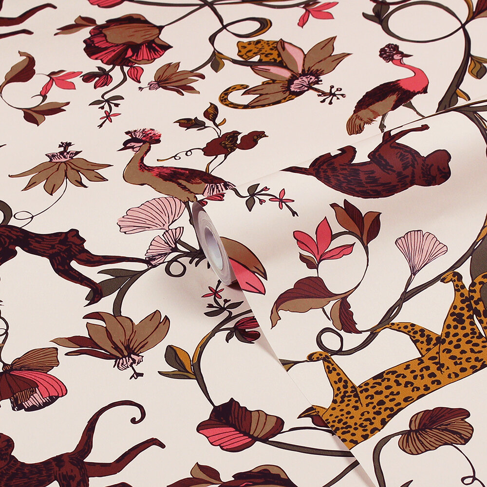 Exotic Wildlings Wallpaper - Natural / Multi - by Furn.