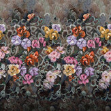Tapestry Flower Mural - Charcoal - by Designers Guild. Click for more details and a description.