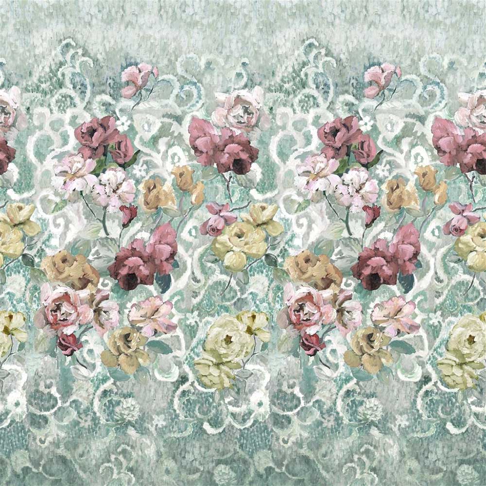 Tapestry Flower Mural - Eau De Nil - by Designers Guild