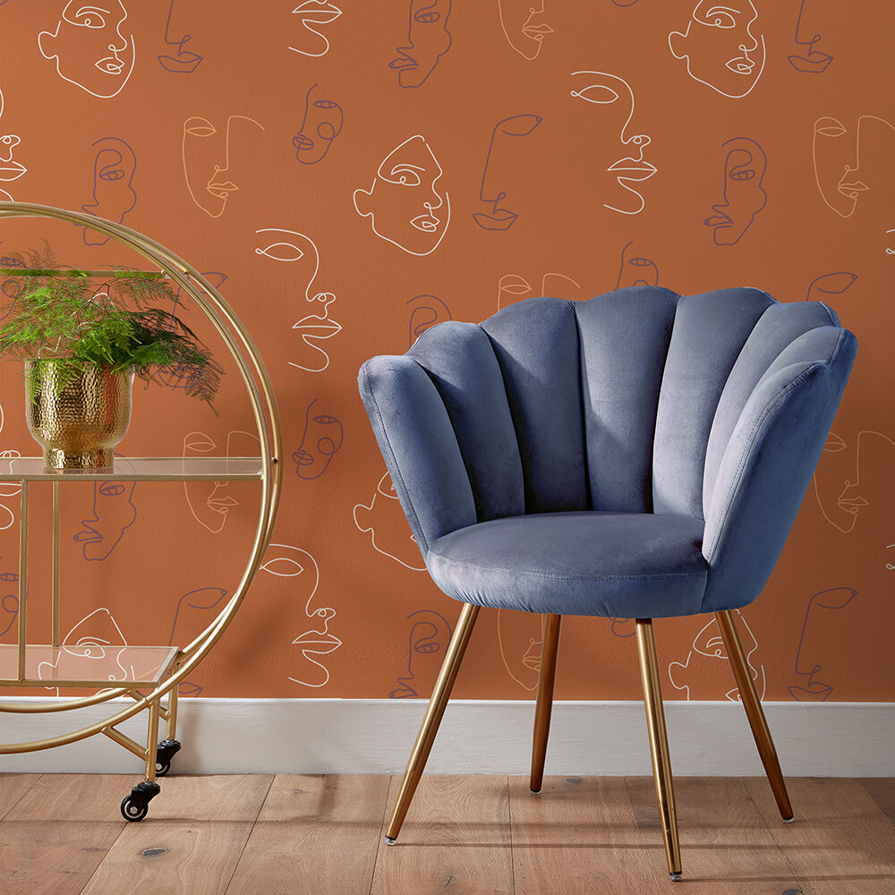 Kindred Wallpaper - Terracotta / Coral - by Furn.