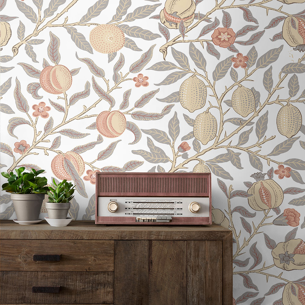 Pomegranate  Wallpaper - White - by NextWall