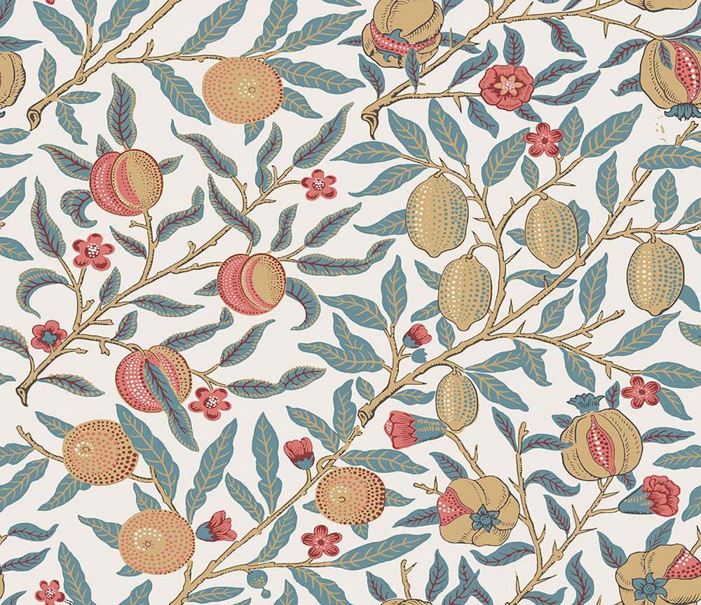 Pomegranate  Wallpaper - Teal / Lemon - by NextWall