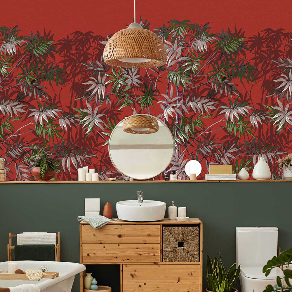 Mythical Linen Mural - Coral - by Coordonne