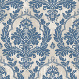 Damasco Platino Wallpaper - Blue Silver - by Galerie. Click for more details and a description.