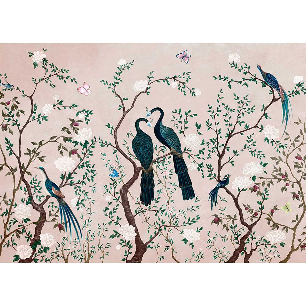 Edo Linen Mural - Peony - by Coordonne