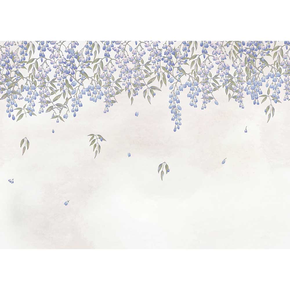 Manuela Linen Mural - Lilac - by Coordonne