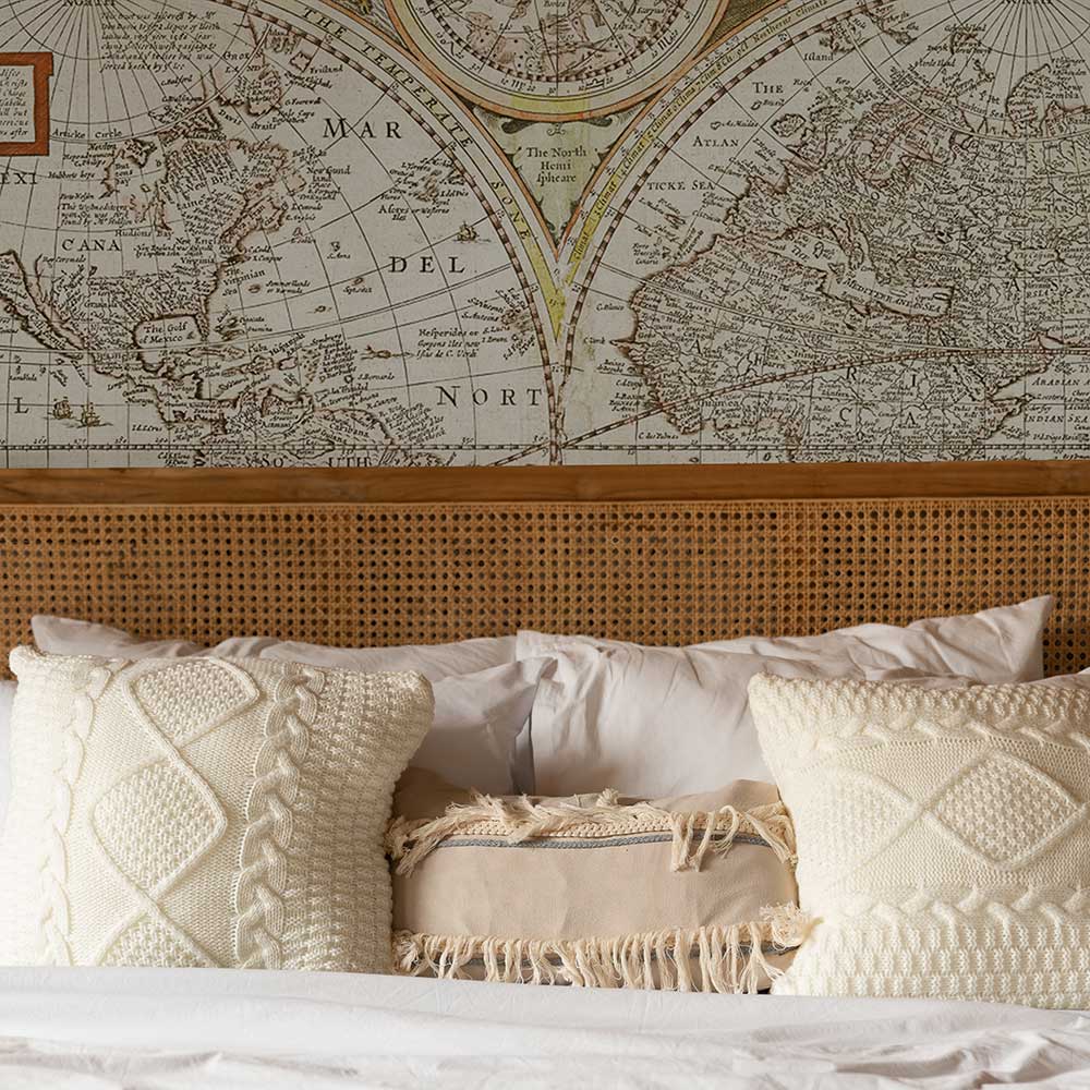 Historical Map Linen Mural - Papyrus - by Coordonne