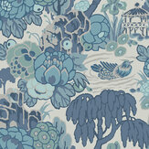 Papier peint Mandarin Garden - Brume - 1838 Wallcoverings. Cliquez pour en savoir plus et lire la description.