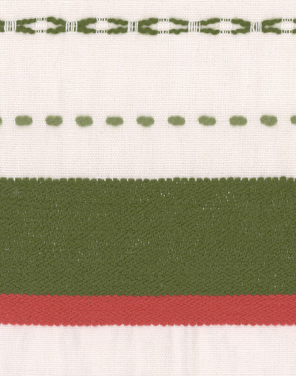 Handwerklich Fabric - White/ Red/ Green - by Mind the Gap