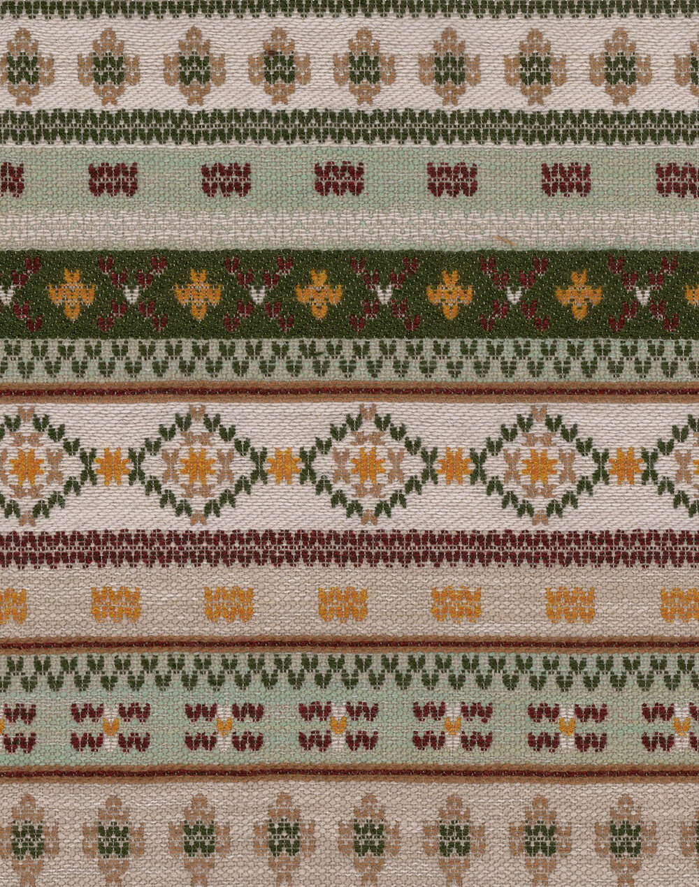 Gaisstein Fabric - Green/ Burgundy/ Taupe/ Yellow - by Mind the Gap