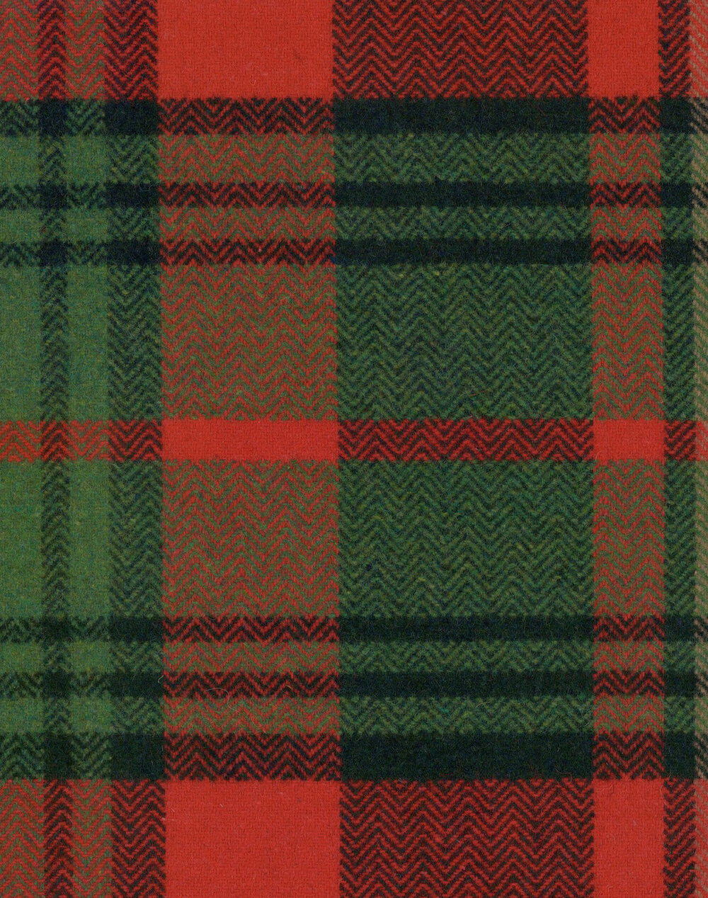 Tyrolean Plaid Fabric - Black/ Red/ Green - by Mind the Gap