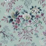 Kilburn's Coral Wallpaper - Mist - by 1838 Wallcoverings. Click for more details and a description.