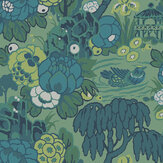Papier peint Mandarin Garden - Jade - 1838 Wallcoverings. Cliquez pour en savoir plus et lire la description.