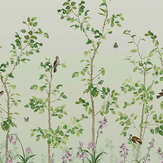 Panoramique Bird & Bluebell Mural - Vert pois - Little Greene. Cliquez pour en savoir plus et lire la description.
