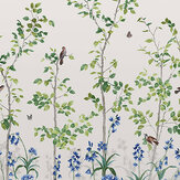 Panoramique Bird & Bluebell Mural - Ceviche - Little Greene. Cliquez pour en savoir plus et lire la description.