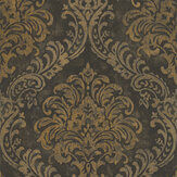 Vienna Damask Wallpaper - Charcoal - by Metropolitan Stories. Click for more details and a description.