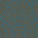 Vienna Damask Wallpaper - Teal - by Metropolitan Stories. Click for more details and a description.