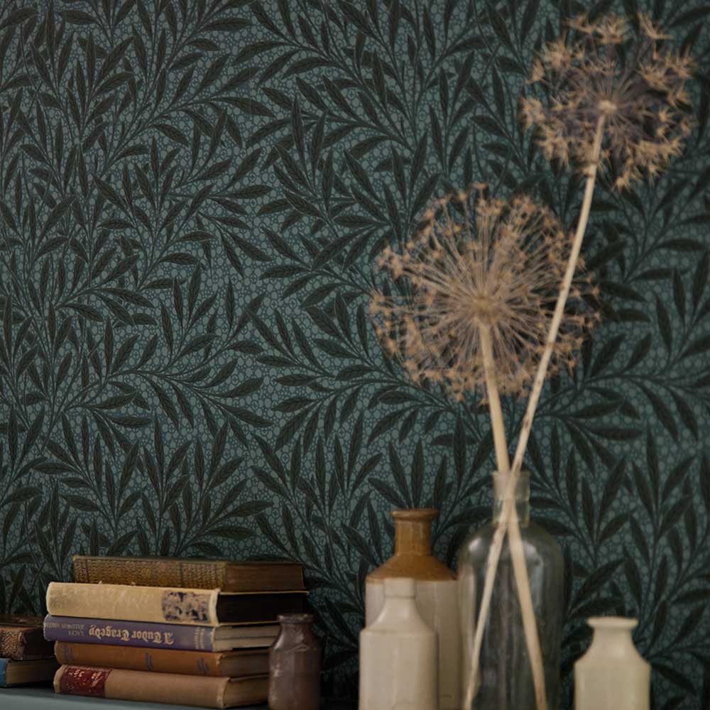 Emerys Willow Wallpaper - Emery Blue - by Morris