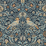 Bird Wallpaper - Webbs Blue - by Morris. Click for more details and a description.