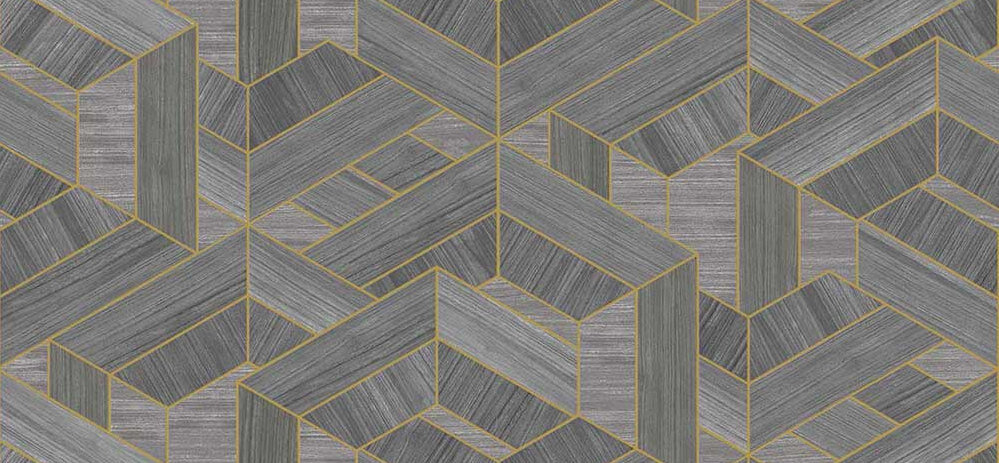 Hexagon - sold by the metre Wallpaper - Steel - by Coordonne