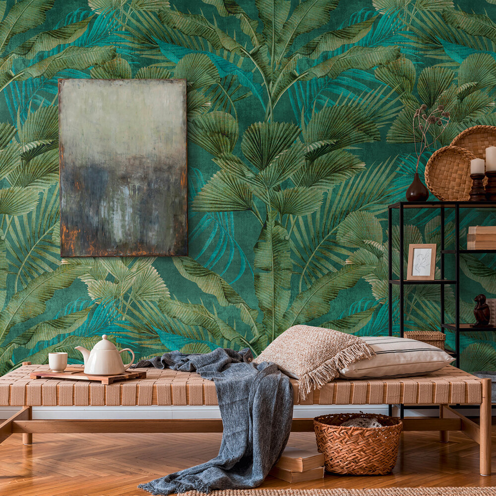 Palm Paradise Mural - Green - by Metropolitan Stories