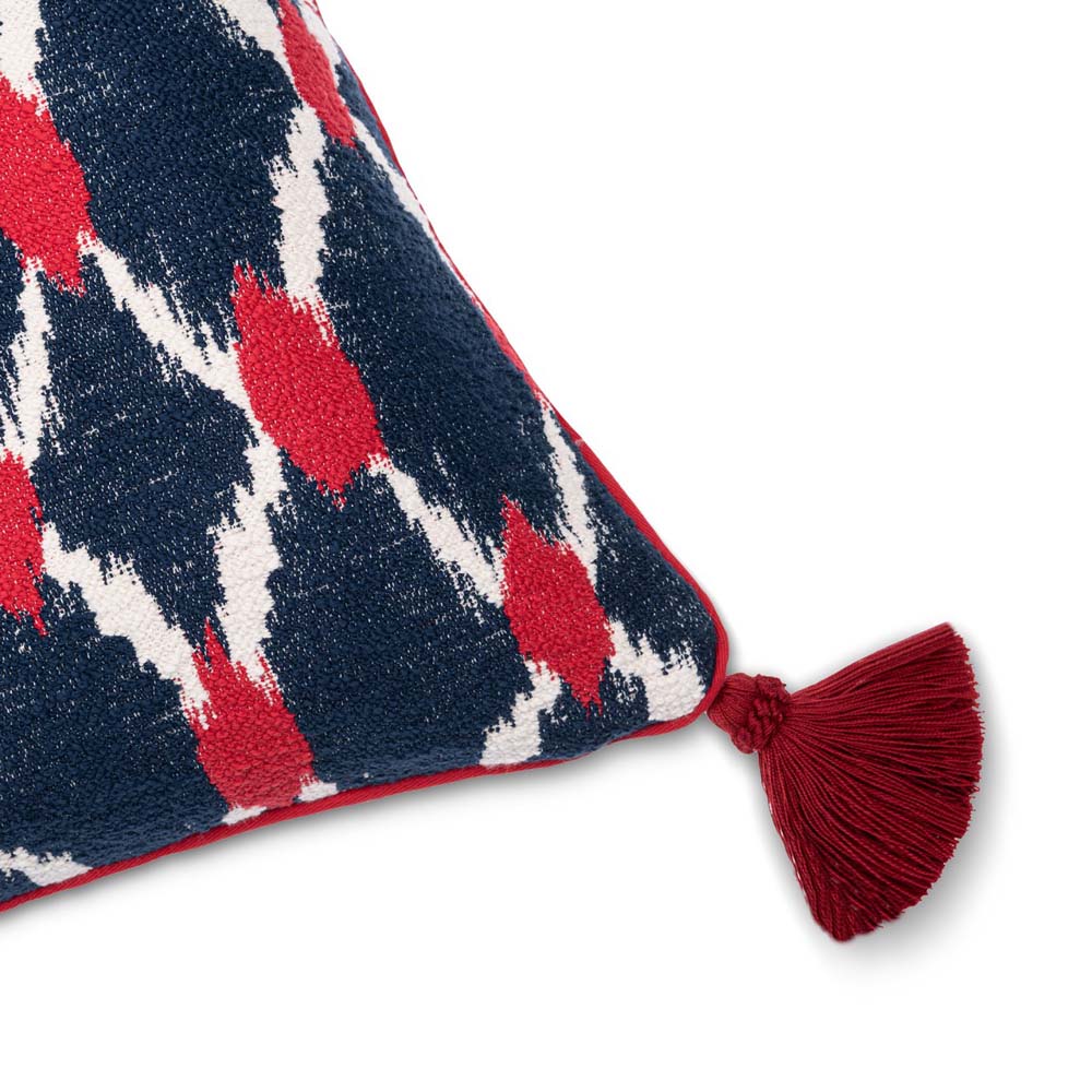 Seebensee Square Cushion - Blue/ Red/ White - by Mind the Gap